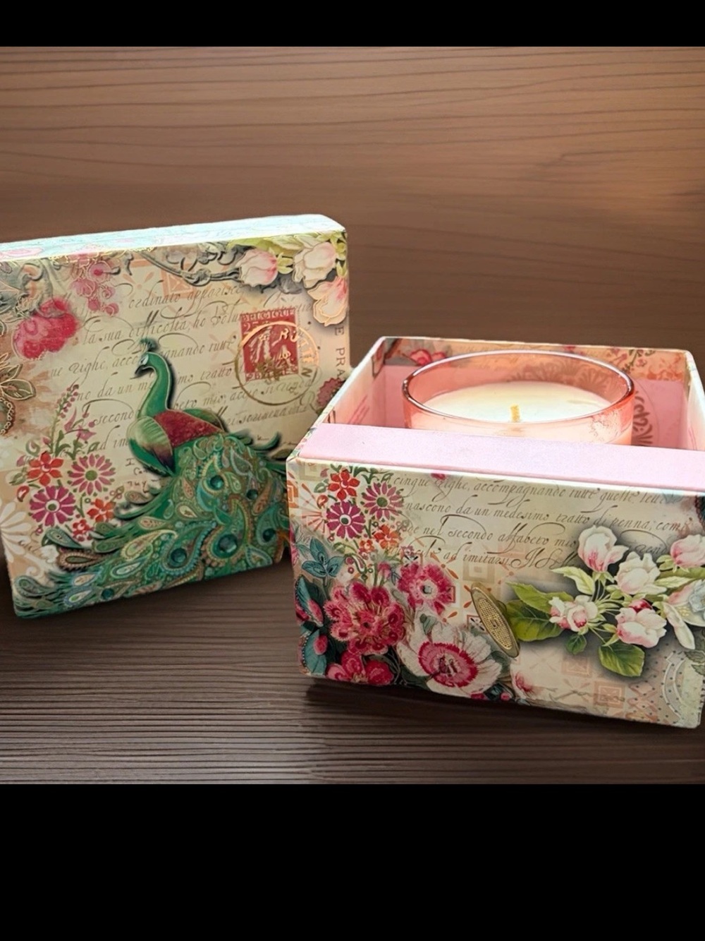 PUNCH STUDIO Candle Music Box Peacock Light Floral Scent Swan Lake Gift Set